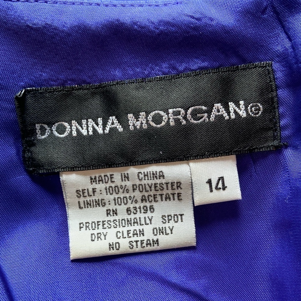 Donna Morgan~Lovely Beaded Formal Maxi Dress~Back Zipper~Short Sleeve~Size 14 - Picture 2 of 14